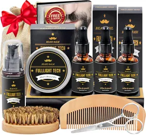 Mayicivo Biethday Gifts,Beard Kit for Men Grooming & Care W/3 Pack Beard Oil, Wash, Balm, Comb, Brush, Scissors,Anniversary Valentines Birthday Fathers Gifts Idea for Husband Him Boyfriend Dad Men Christmas Stocking Stuffers