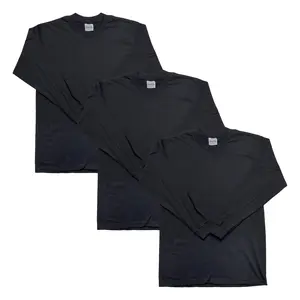 3-Pack Pro Club Men's Heavyweight Cotton Long Sleeve Crew Neck T-Shirt