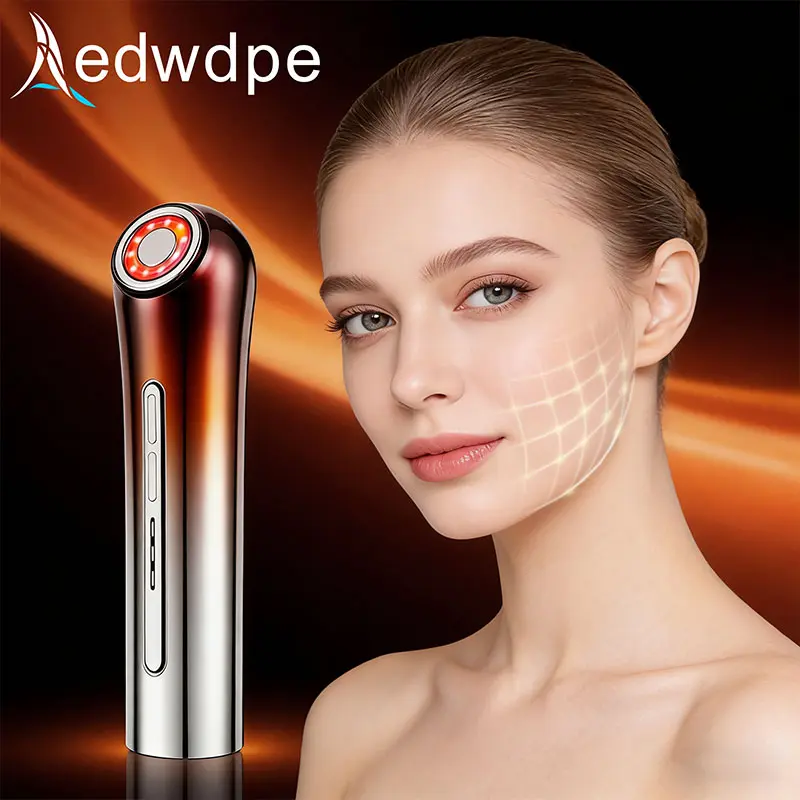Electric handheld facial beauty tool, red light skincare device, portable home face massager, daily facial care gadget