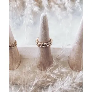 THE OVAL BEAD RING - GOLD