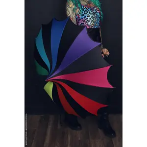 Batwing Pagoda Umbrella [Goth Rainbow]
