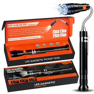 Extendable Magnetic Flashlight with Telescoping Magnet Pickup Tool - Men's Cool Gadgets, Tools and Gadgets, Home Improvement/Outdoor Lighting Item, Gift for Mechanics, Birthday Gift for Men, Black tiktokshopspringglowup