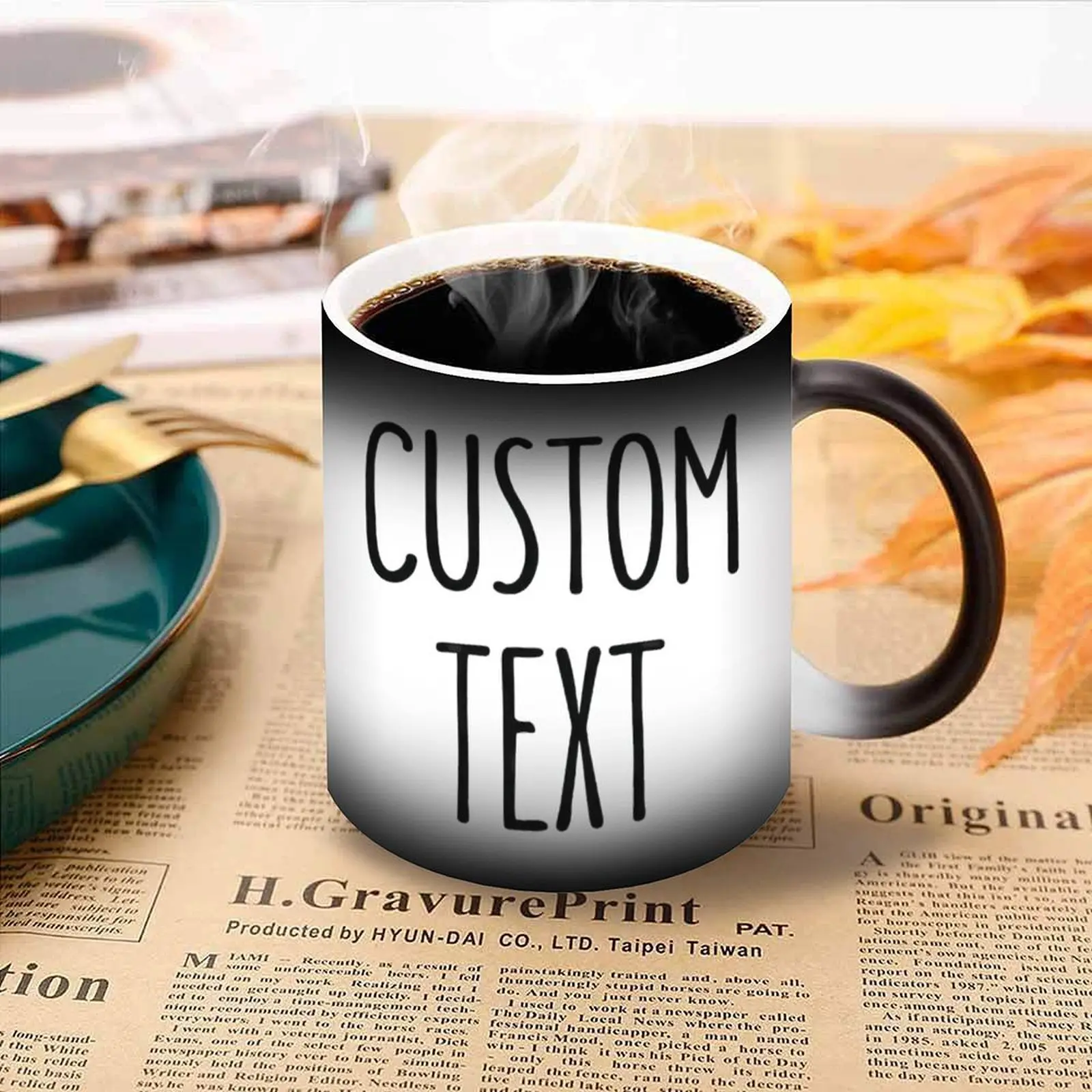 11oz Custom Ceramic Mug with Ceramic Body and Handle - Personalized Beverage Drinkware for Coffee, Tea, Espresso Gifting, Washable