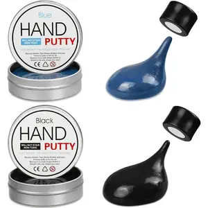 Magnetic Slime Putty, Magnetic Space Putty Slime with Upgraded Magnet Toys for Kids Adults, Fidget Toy Stress Reliever Puddy for Christmas Birthday Gifts Stocking Stuffers (2 Pack, Blue&Black)