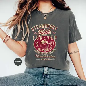 [Sale Up To 50%] Strawberry Fields Rock Band Comfort Colors Shirt, Old School Band Tees