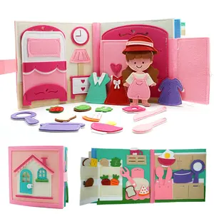 Toddler Busy Board, Sensory Busy Board, Sensory Activity Board for Toddlers 23456 Year Old, Montessori Felt Quite Book Preschool Early Learning Educational Travel Toys Autism Sensory Cloth Book