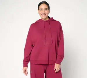 Peace Love World French Terry Embroidered Graphic Hoodie