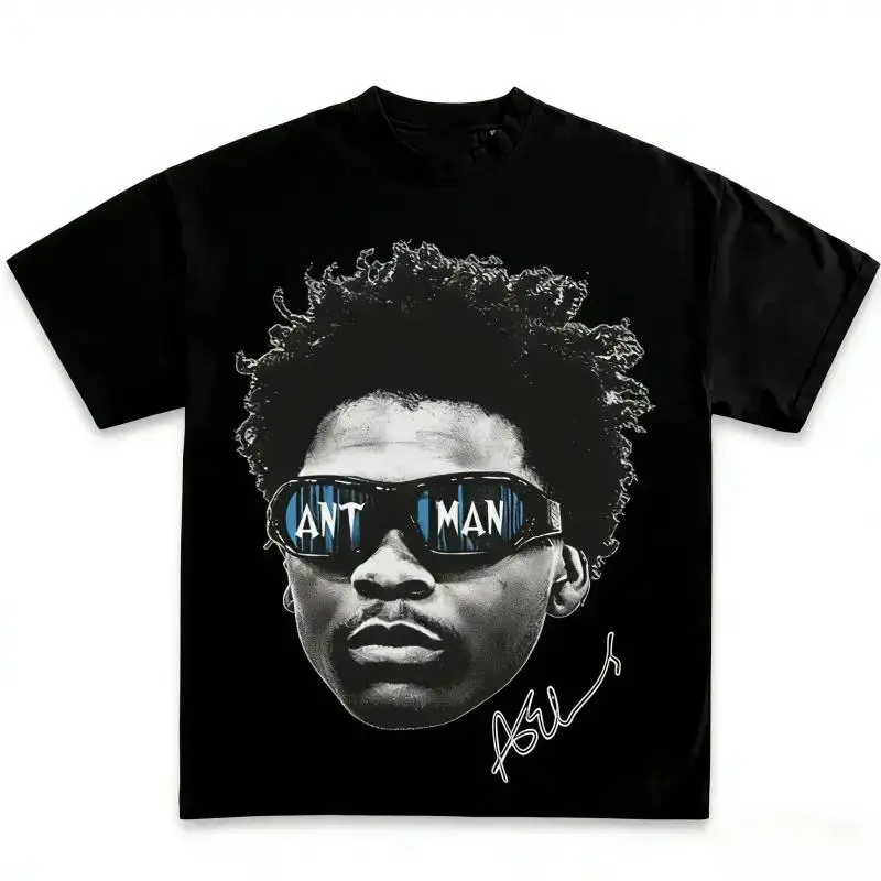 Anthony Edwards Graphic T-Shirt, Basketball Star Inspired Casual Cotton Tee, Unisex Short Sleeve Shirt for Sports Fans, Streetwear Style Game Day Apparel