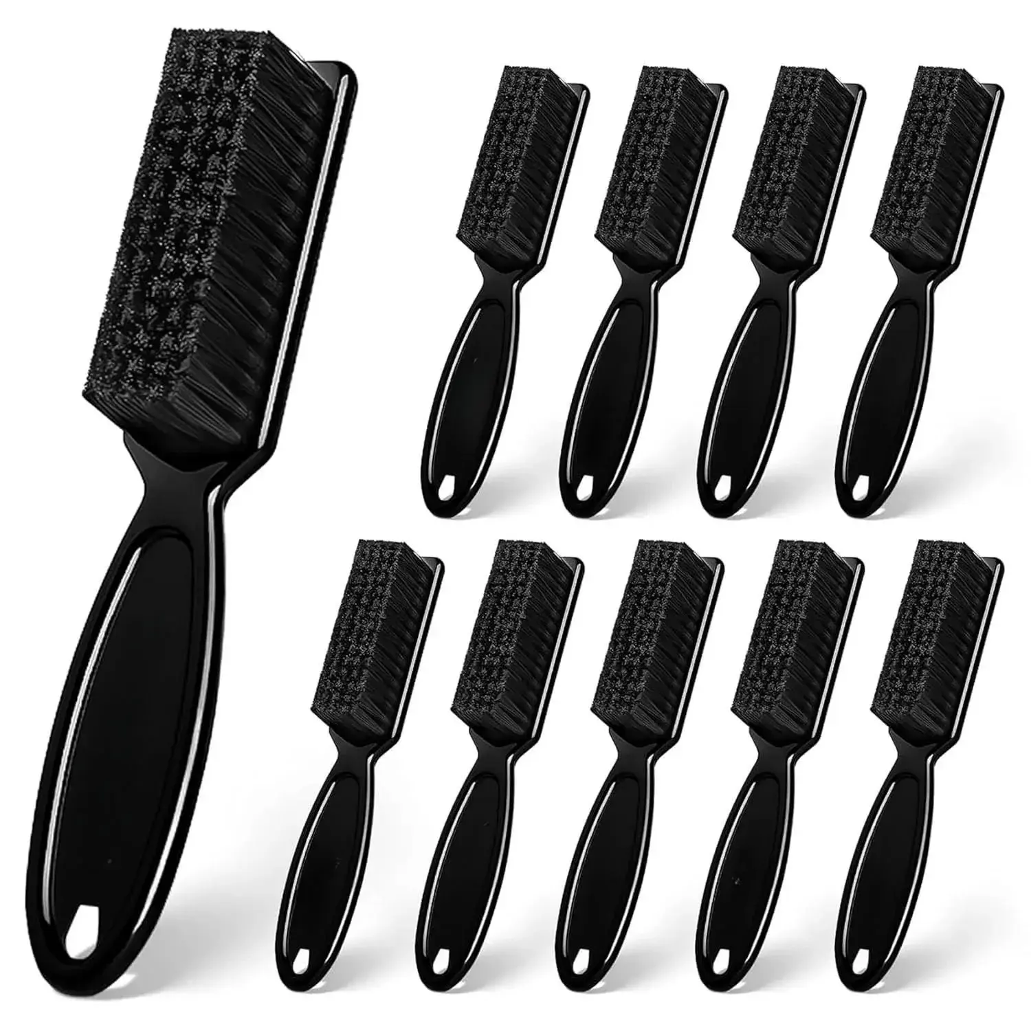 Barber Cleaning Brush Set - 10 Pack Barber Equipment with Nylon Bristles, Anti-Slip Abs Handle, Travel Size for Clippers, Trimmers, Shavers, Hair Salon & Home Use, Black Cleaning Brushes, Blade Cleaning, Lightweight Pack