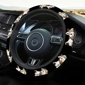 1pc 1.6 x 15 inch Highland cattle Pattern car steering wheel cover, non-slip and comfortable, car interior accessory, no inner ring, easy to install and remove, suitable for all car models, a gift for car enthusiasts, holiday gift, Automotive, 1.20CYJ-11