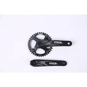 Square Hole Bike Crankset, 38T Single Chainring, 170mm Arms, Black, 701.2g (Bottom Bracket Not Included)