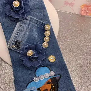 Necktie necklace denim