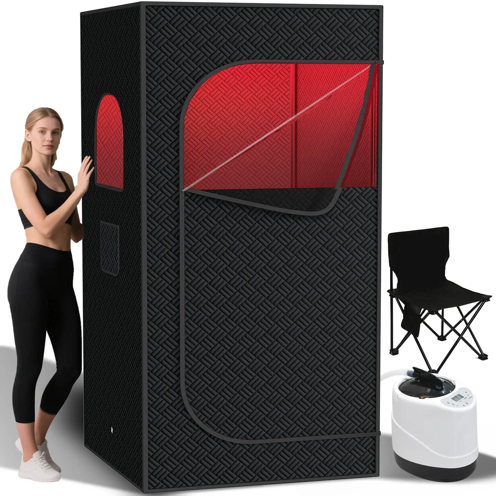 Portable Steam Sauna Box for Home Spa, 1000W Fast Heating Foldable Sauna Tent with 9 Temperature Levels, Remote Control for Comfortable Home Spa Experience