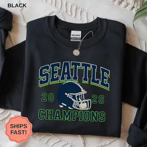 [Sale up to 35%] + [FREE SHIP] Vintage Seattle Football Shirt, Seattle 2026 Champions Sweatshirt, Game Day Fan Shirt, Football Fan Gift
