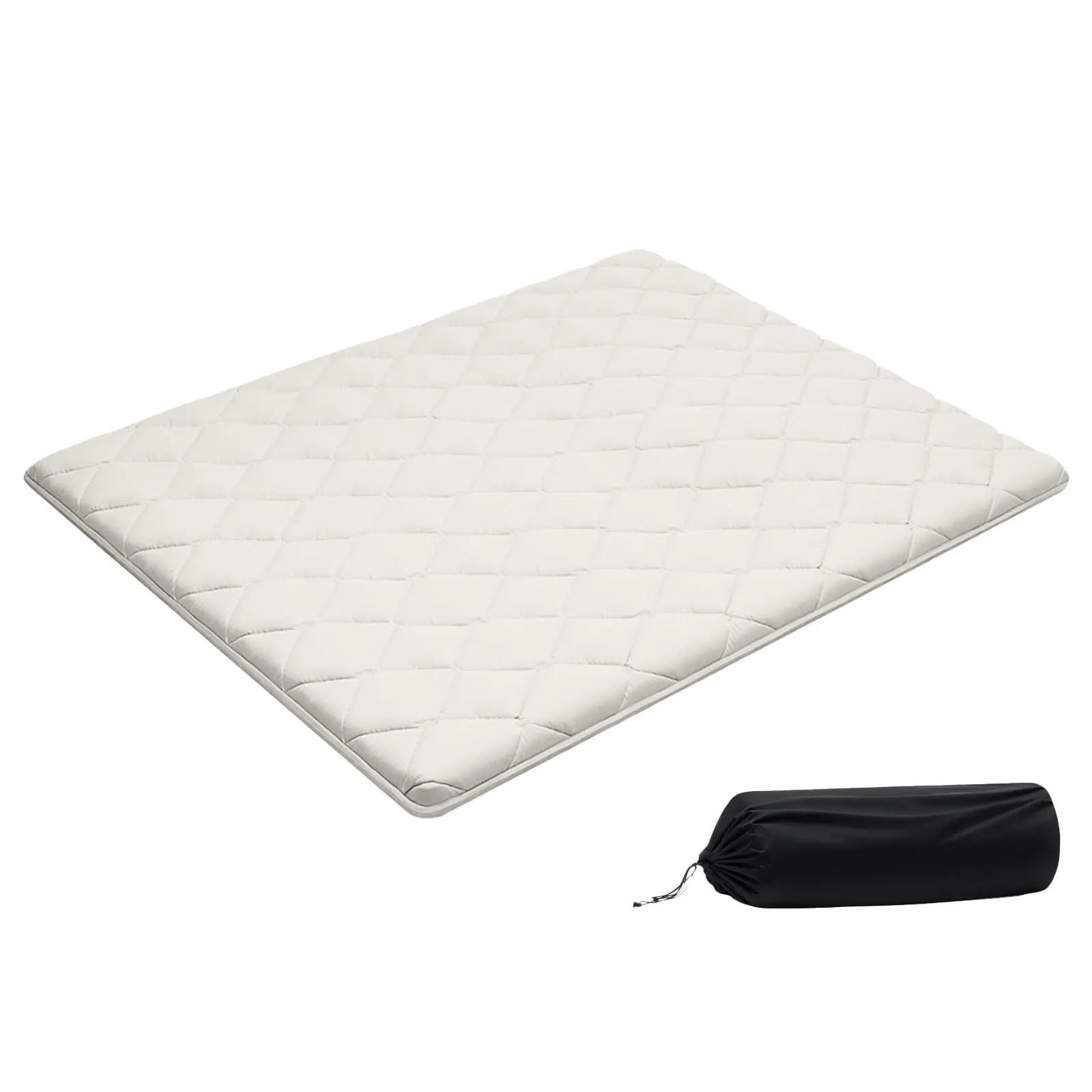 【SummerFinds】VEVOR Queen Size Foldable Japanese Tatami Mattress, 9-Layer Floor Mat with Storage Bag & Fastener, 80x60x2.5in White Mattress for Sleeping, Meditation, Japanese Floor Mattress, Memory Foam