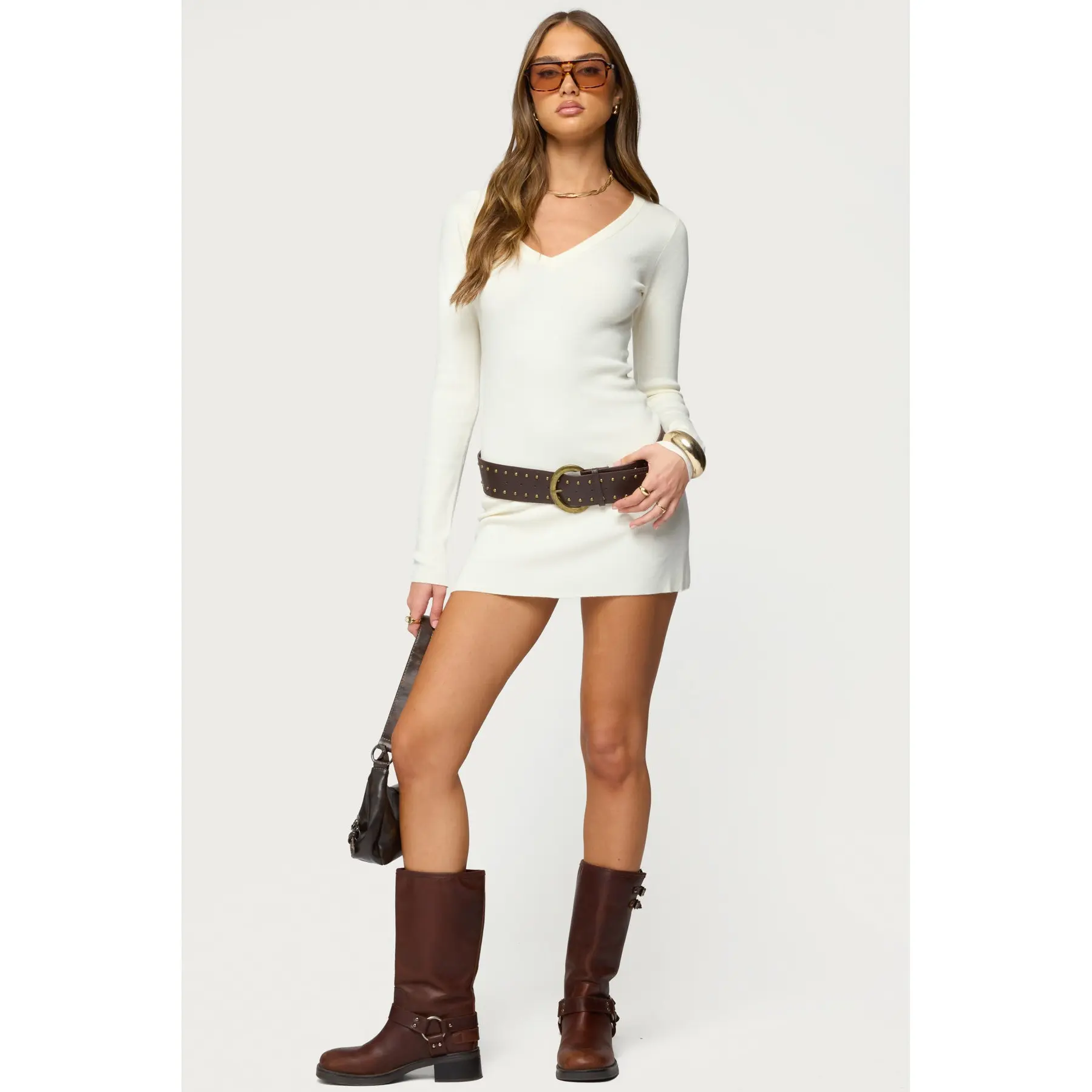 Kaitlyn Long Sleeve Knit Mini Dress