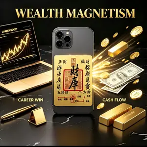 2026 New Fortune Attracting Gold Foil Phone Sticker | Wealth Blessing Lucky Decal for PhoneChinese Feng Shui Decor Decoration