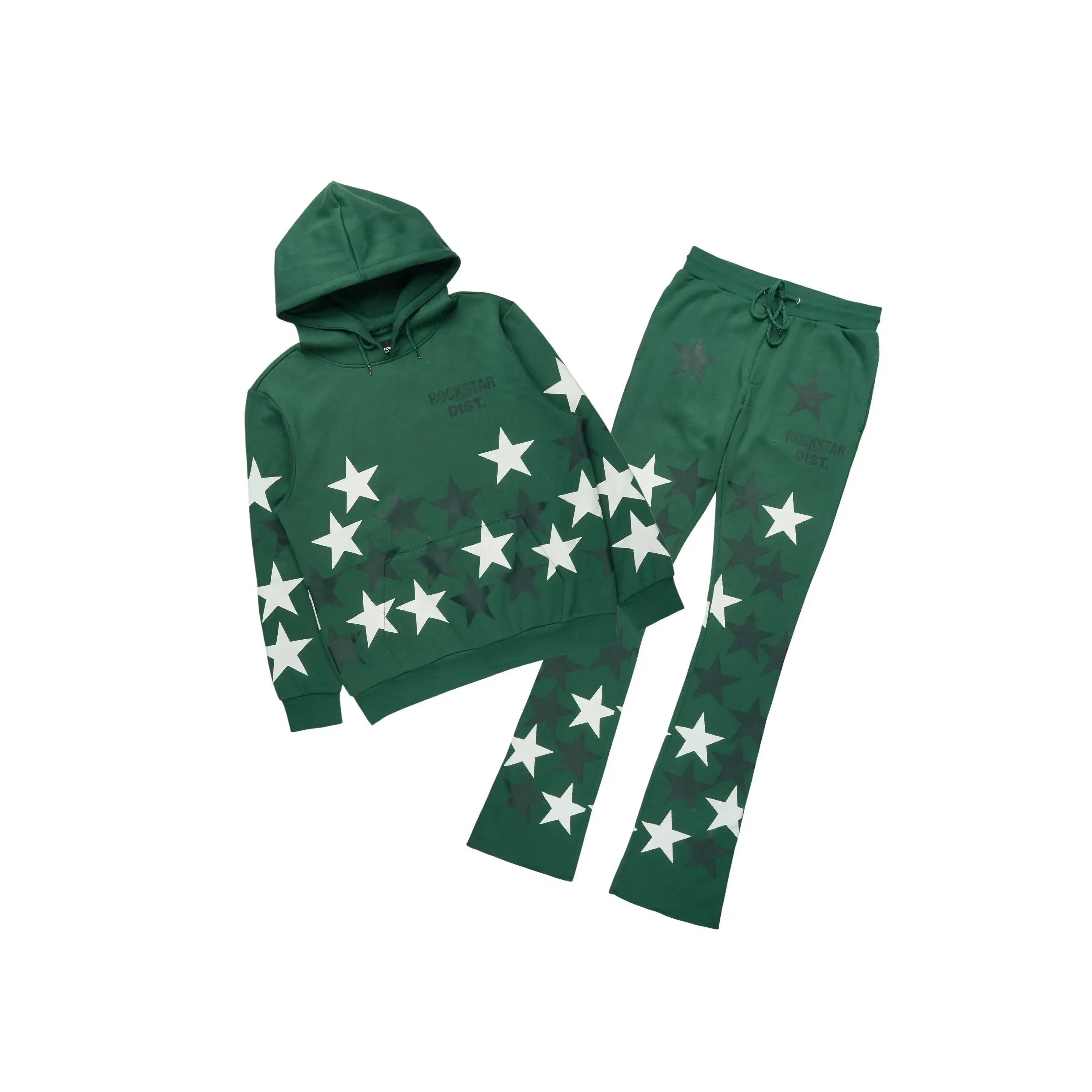 Starlane Green Hoodie Stacked Flare Fit Track Set Starlane Green Hoodie Stacked Flare Fit Track Set