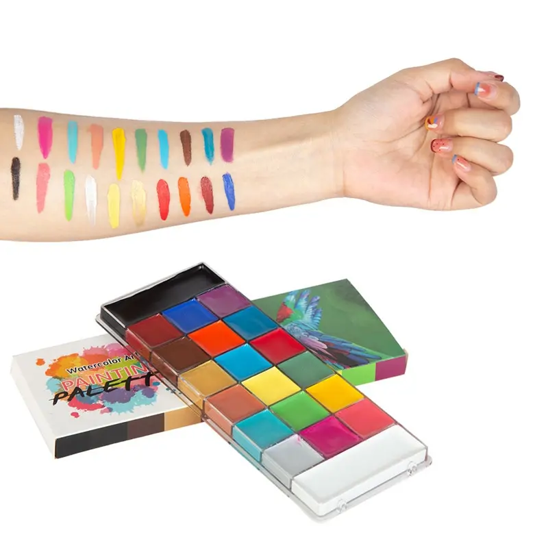 2026 Face and Body Painting Kit, including 10 professional artist brushes, suitable for stage face painting, party Halloween tattoo sleeves, etc., body painting kit, costume paint, gift cosmetics.