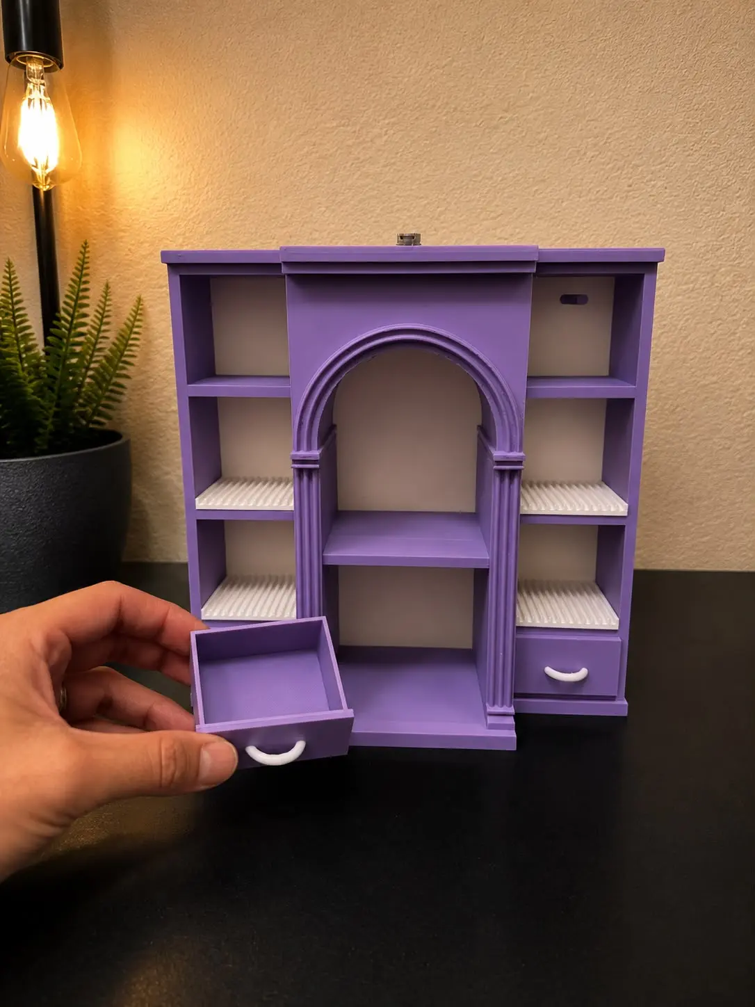 Mini Purple Vinyl Shelf with 4 Slots (Items not Included)