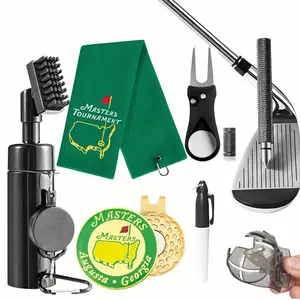Golf Club Cleaning Kit with Golf Club Cleaner with Water Golf Towel Divot Repair Tool Groove Sharpener Golf Ball Alignment Kit, Golf Cleaning Tools, Golf Accessories for Women Men, Happy Gilmore Christmas Gift For Golf Lovers