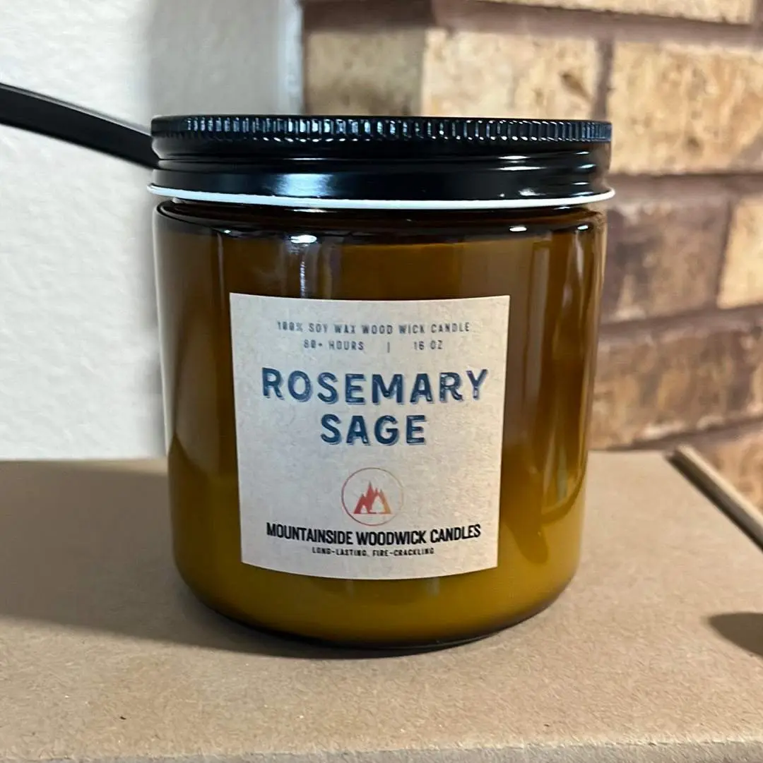 Rosemary Sage (16 oz.) - Large Wood Wick Candle