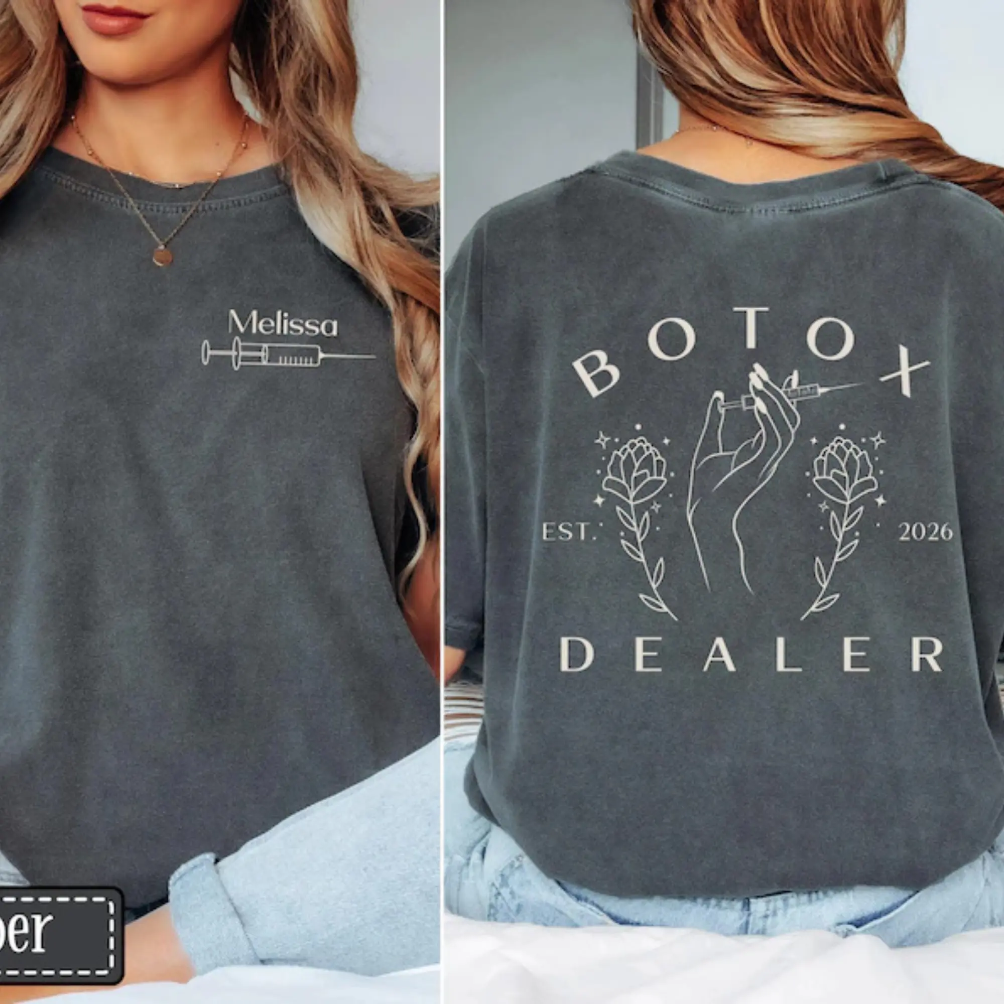 Personalized Botox Comfort Colors Shirt • Botox Dealer Tee • Custom Aesthetic Nurse Tshirt • Nurse Injector Gifts • Esthetician Medspa Tees