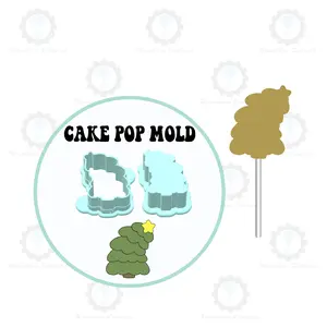 Leaning Christmas Tree Cake Pop Mold | Deluxe Cutter, Popper