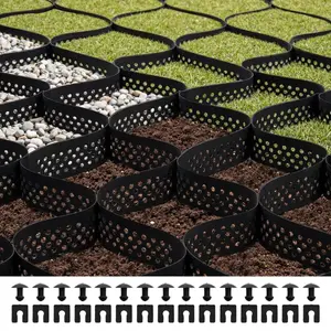 【Father's Day】VEVOR Gravel Grid, 3 Inch Depth, 24.93 x 9.52 FT / 7600 x 2900 mm, 1880 LBS Per Sq ft Grass Ground Retainer, Permeable Geo Grids Driveway Stabilization, for Garden, Patio, Walkway, RV Parking Slopes