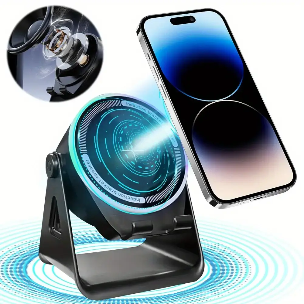 RGB LED Light Plastic Multi-Functional Phone & Tablet Stand - Bluetooth-Free, Audio-Supported, for Indoor-Outdoor Music Enthusiasts, Audio Support
