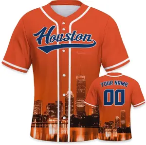 Custom HOUSTON Baseball Jersey, HOUSTON Jersey, Name Numbers Sports Jerseys for Men Youth, Baseball Fan's Gifts, USA Baseball Shirt, Hiphop Jersey