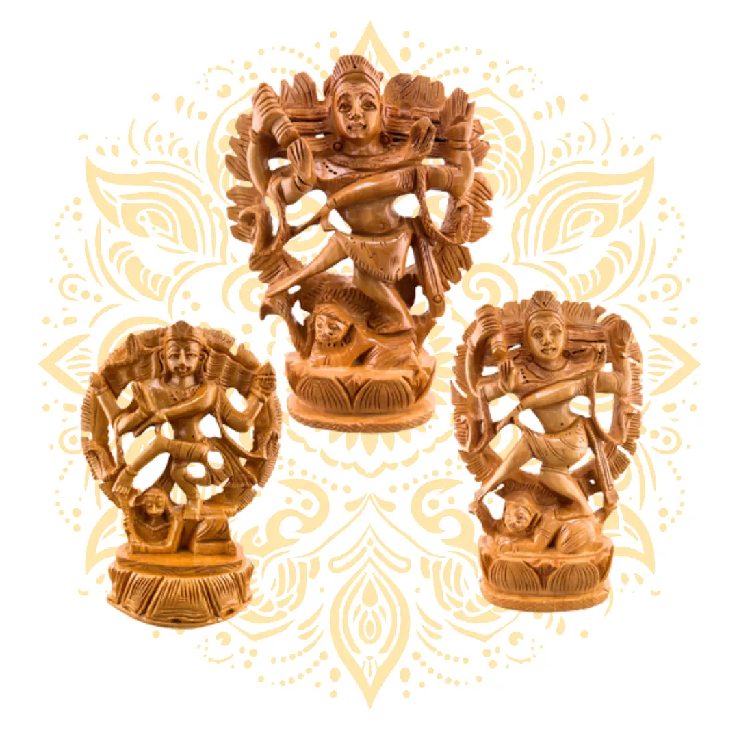 Hand-Carved Wooden Nataraj – Lord Shiva in Cosmic Dance