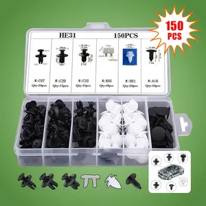 HE31 150PCS Car Clips for Hole Plastic Rivets Retainer Fender Push Pin Fastener Bumper - 6 Sizes Durable Plastic Secure Easy Install Kit Automotive Accessories Body Screw Vehicle