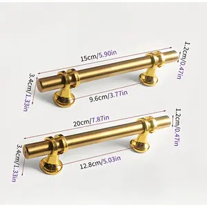 5/10PCS Gold Cabinet Handles Brushed Gold Drawer Pulls Stainless Steel Cabinet Hardware Modern Bar Handles Suitable for Kitchen Bathroom Cabinets