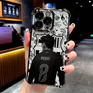 P-Pedri NO.8 B-Barcelona-S Player Phone Case Compatible With For Iphone Models 17, 16, 15, 14, 13, 12, 11  Pro, Max, Air, X, XSMAX,  Plus. &SamSungS26 S25 S24 S23 S22 Ultra FE PLUSMIt Features A Transparent, Soft Back Cover That Is Anti-Fall., Acrylic, Cu
