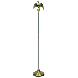 8ft Collapsible Aluminum Flag Pole Kit, Adjustable Height, Aluminum Pole with Gold Base, Eagle Top for Flag Support, Supports Flags