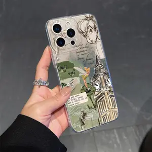 Tinkerbell Fairytale Collage Phone Case for iPhone 17 16 15 14 13 12 11 Pro Max Plus Air 4-Corner Shockproof TPU Cover with Camera Protection & Comfort-Grip Design Perfect Gifts for Valentine Birthday Christmas