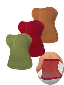 3-Pack Women's Plus Size Waist Cincher Shapewear,Adjustable And Crossable Straps, BackMesh Cutout,Comfortable And Breathable Fabric, Suitable For Offce,Parties, And Casual Wear
