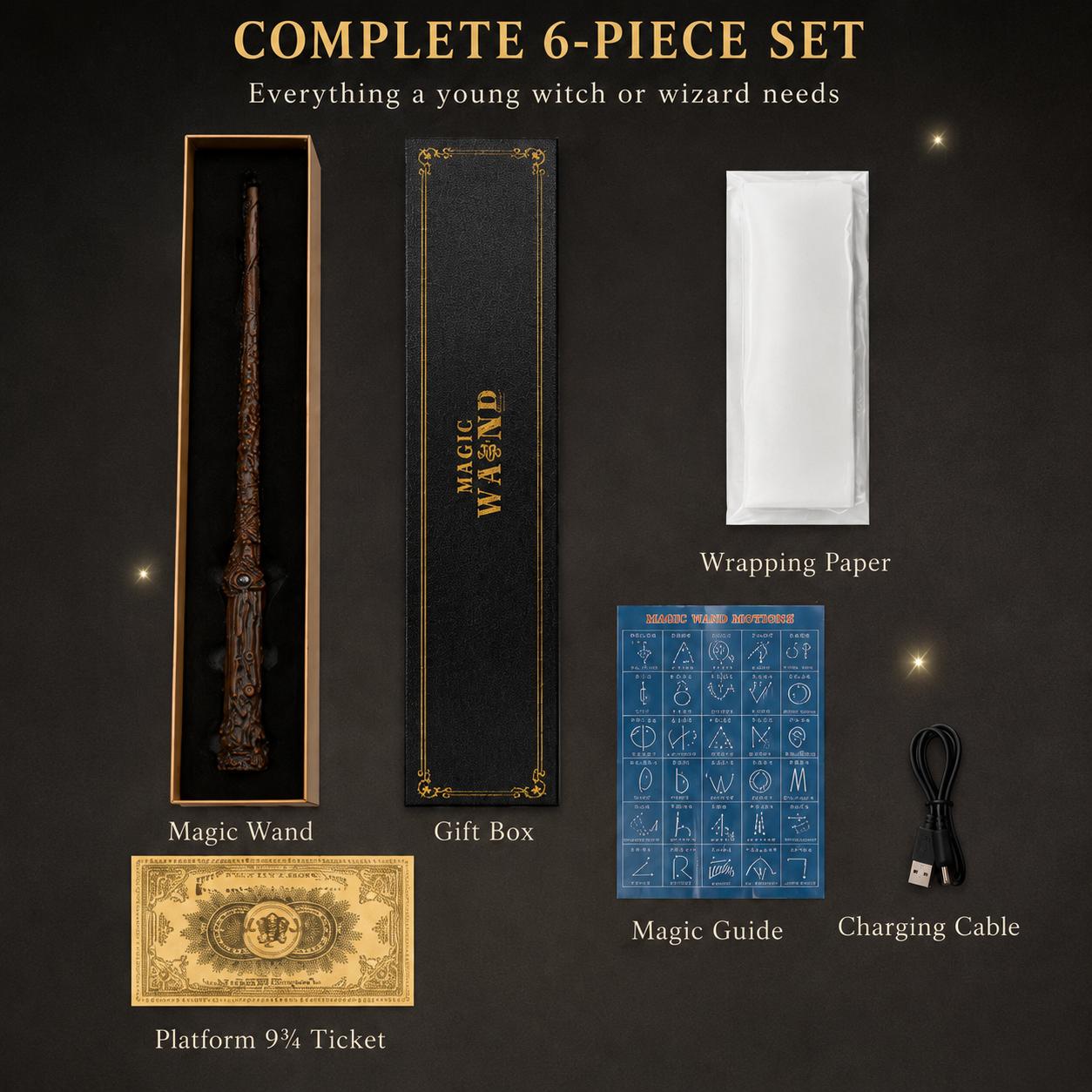 Christmas Magic Wand Toy Wizarding World Magic Wand Replica, Dumbledore Detailed Wizard Prop, Halloween Cosplay Costume Accessory, Magic Trick Performance Gadget, Ideal Birthday & Holiday Gift for Potter Fans & Wizard Enthusiasts