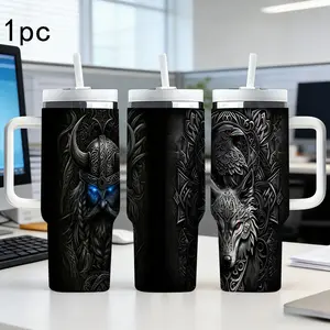 40oz Tumbler, Stainless Steel Cup, Insulated and Durable, Dark Skull Series, Perfect for Hot or Cold Beverages, Great Gift, Drinkware