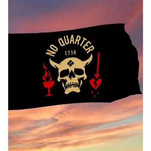 No Quarter 1718 Pirate Skull US Flag Banner for Premium Heavy Duty  Outdoor and Indoor Flags Garden Decoration (3x5ft)