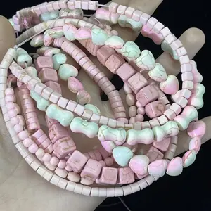 Natural Stone Pink Loose Beads, Various Shapes & Styles, DIY Bracelet & Necklace Jewelry Accessory Components, Must-Have for Handmade Enthusiasts