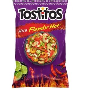 Tostitos Flamin Hot! 5 bags of 62 grams each. Delicious spicy chips