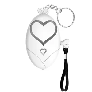 Heart Shaped Keychain Security Alarm, Multipurpose Keychain Security Alarm with LED Light, Personal Safe Sound Emergency Safety Alarm for Women, Gifts For Girl, Alarm System