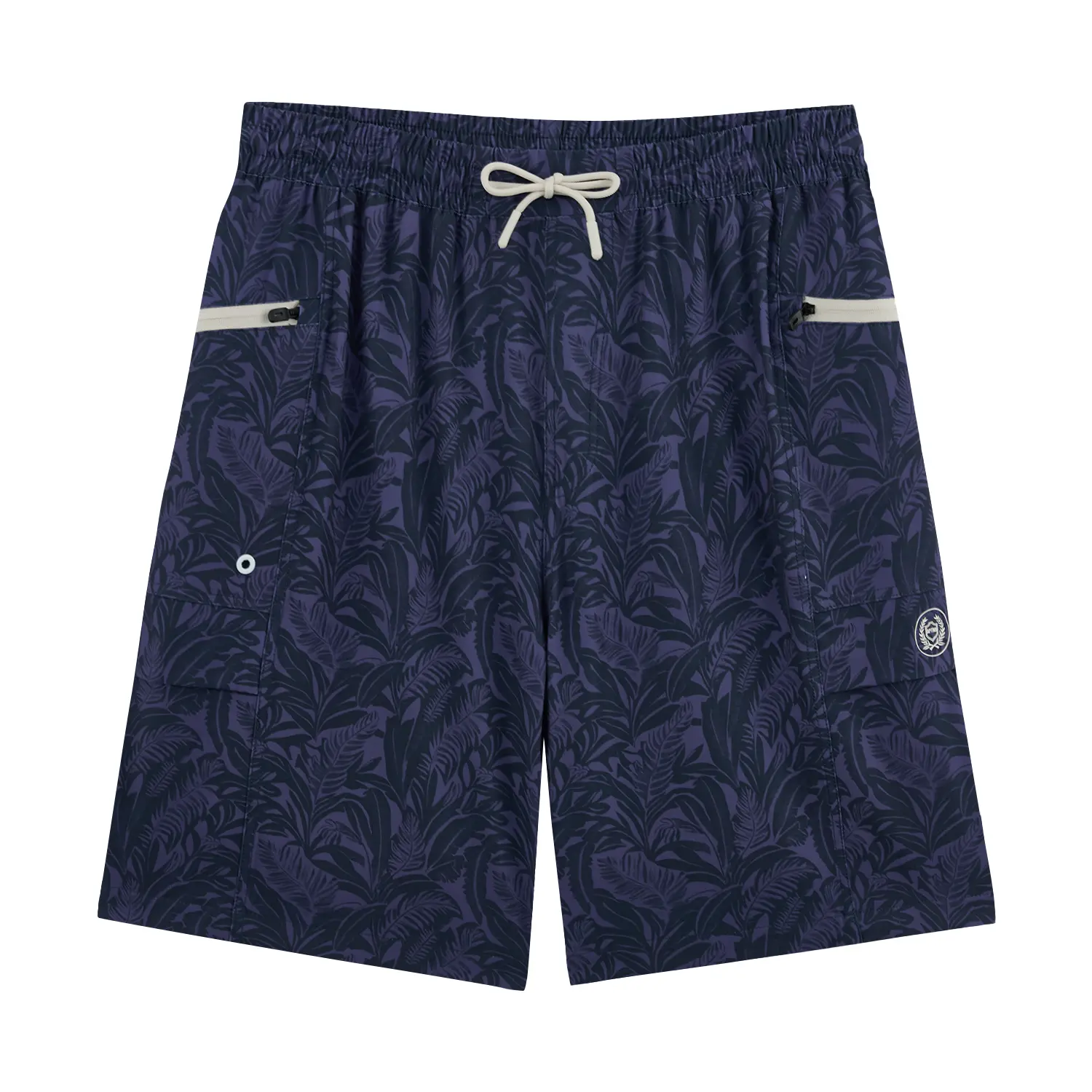 APTRO Men's 9 Inch Palm Leaf Board Shorts, Quick Dry Swimwear with 4 Zipper Pockets and No Liner for Beach Volleyball & Diving