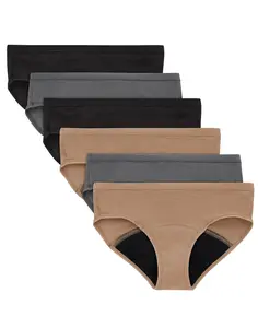 Hanes Girls' Period Underwear Hipsters, 6-Pack, Comfort Moderate Protection, Assorted