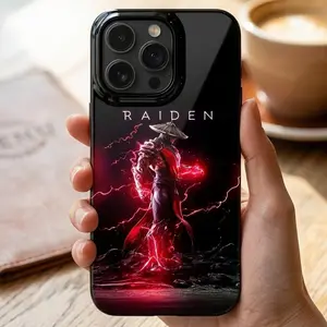Mortal Kombat II Red Raiden Sublimation Tough Case Shockproof Dual Layer Soft TPU Bumper & PC Hard Shell for Samsung S21-S26 Plus Ultra Fe & iPhone 7-17 Pro Max Plus Air Mini