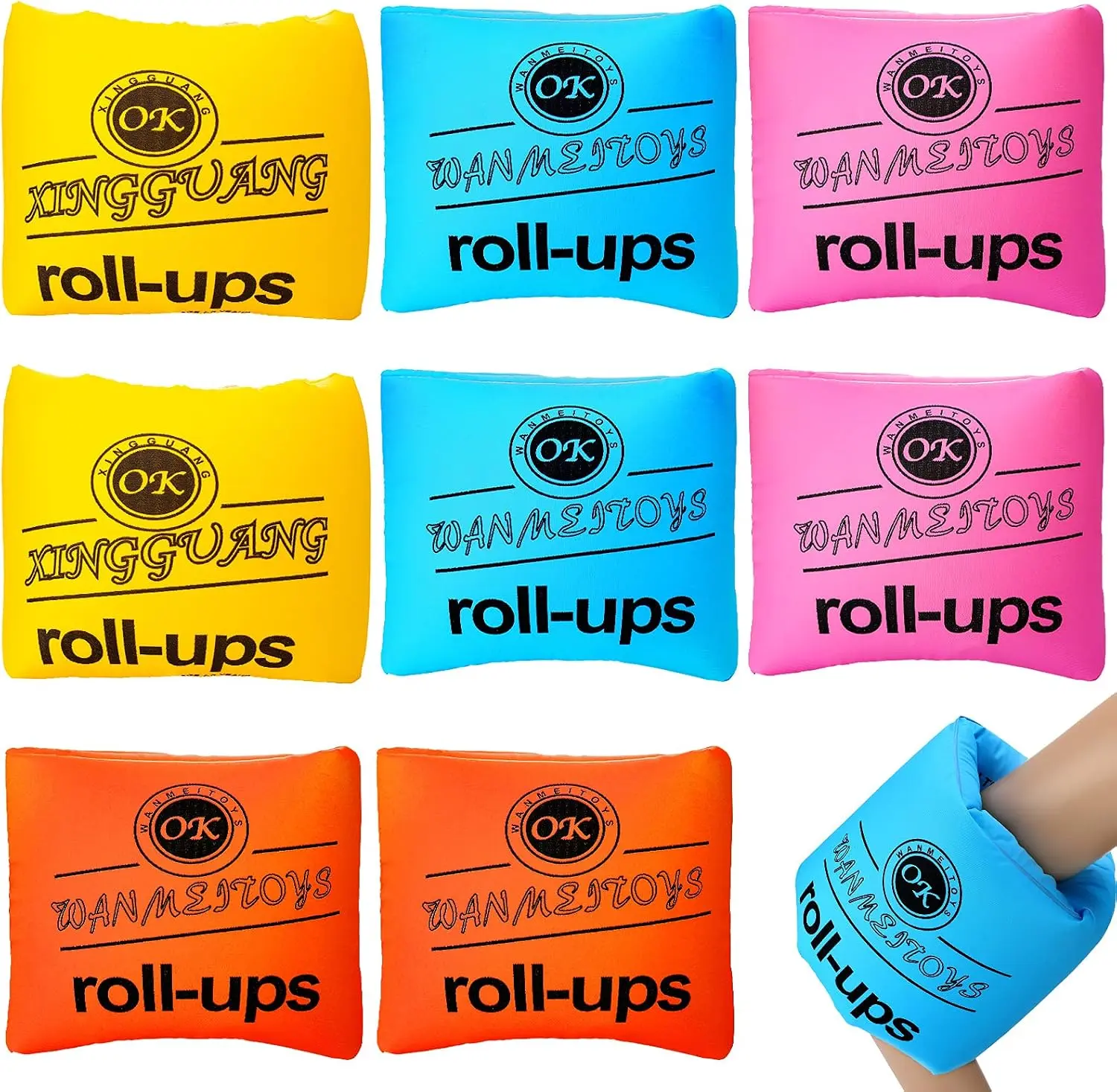 Pack of 8 Arm Floaty adult PVC inflatable swimming float arm with sleeves swimming ring tube arm for children's swimming pool