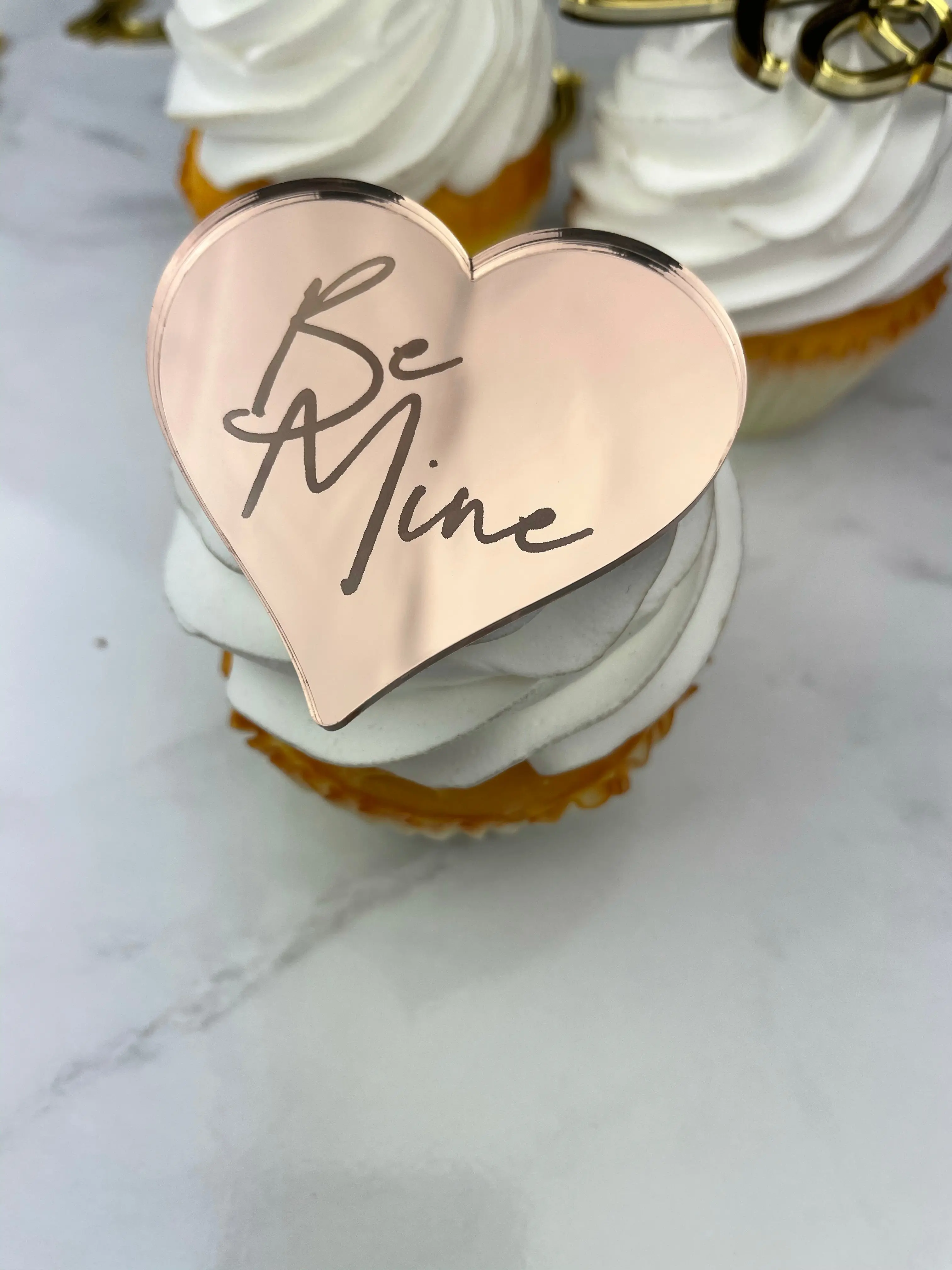 6 Be Mine Cupcake Hearts | Happy Valentines Day | Medallions| Cupcake Topper rose (Sets of 6)