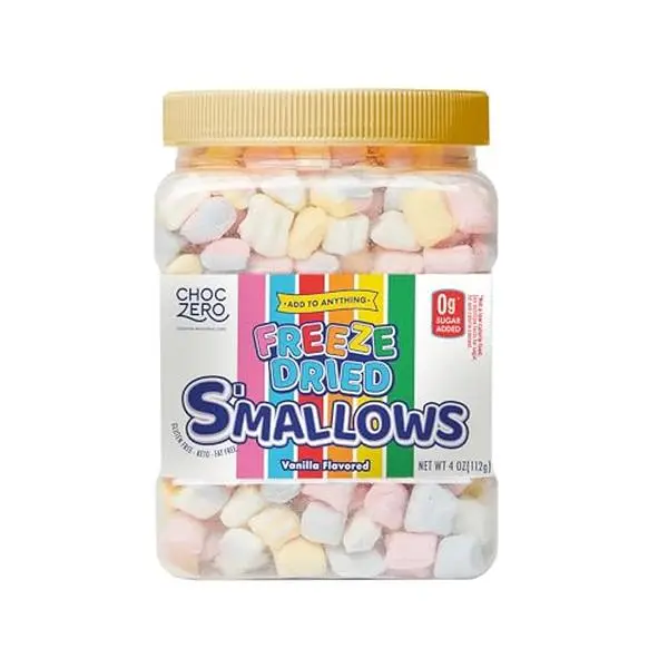ChocZero Sugar Free Freeze Dried Marshmallows, Crunchy Cereal Shapes, 4 oz | Keto, Low Carb, High Fiber, Gluten Free, 0g Sugar, No Sugar Alcohols; for hot cocoa & desserts